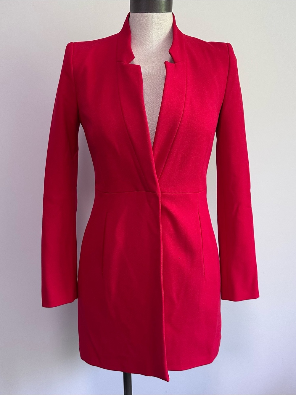 Zara Red Longline Blazer Jacket
